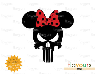 Punisher Minnie Ears - SVG Cut File - FlavoursStore