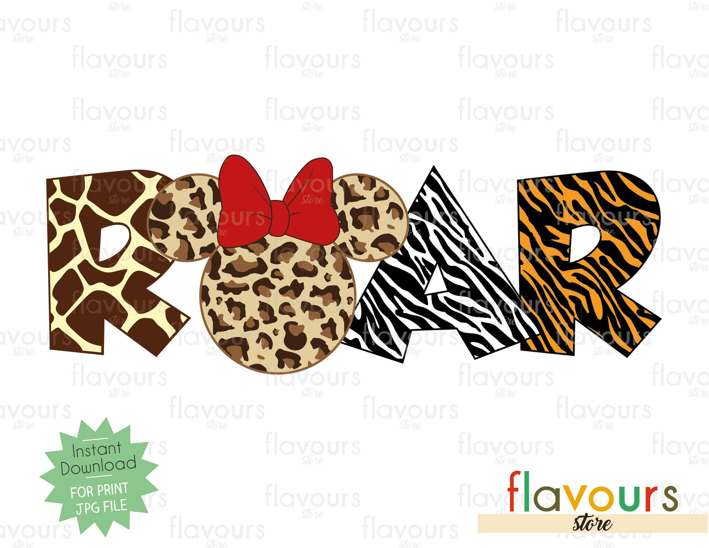 Roar Minnie Ears - Printables Files - Instant Download - FlavoursStore