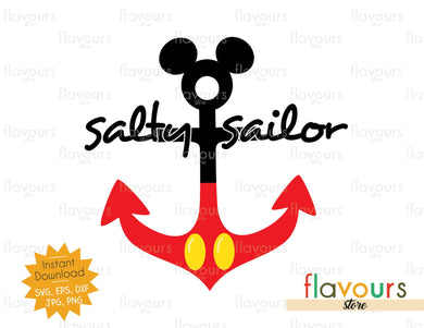 Salty Sailor - Mickey Anchor - SVG Cut File - FlavoursStore