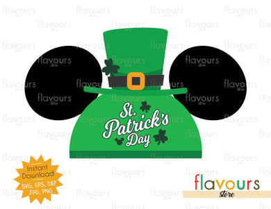 St. Patrick's Day Mickey Hat Ears - SVG Cut File - FlavoursStore