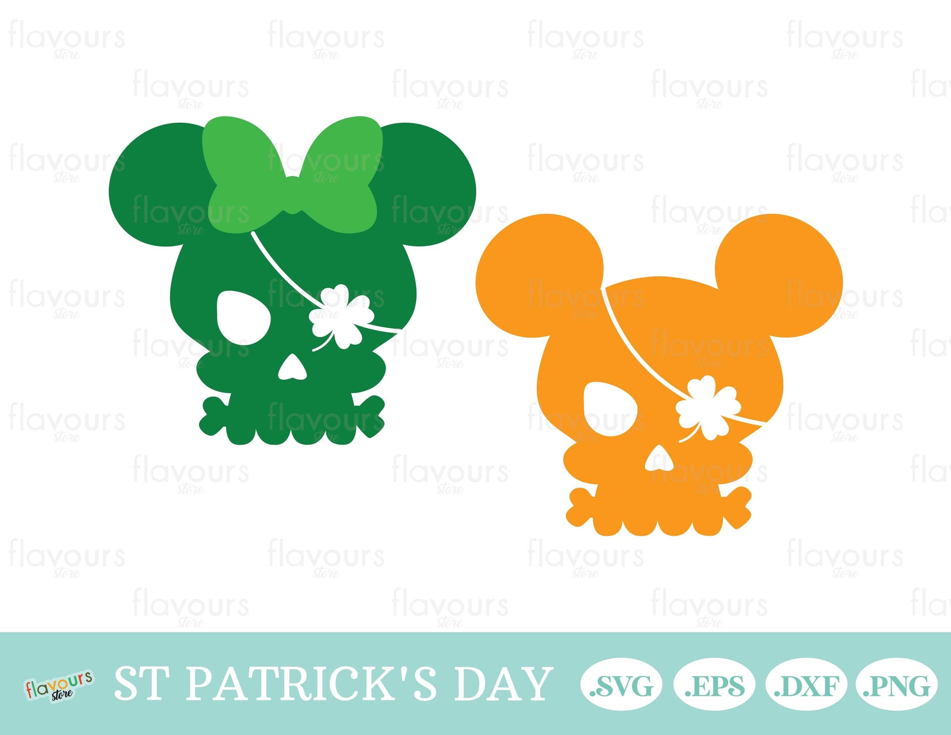 St Patrick's Mouse Ears Skulls - SVG Cut File - FlavoursStore