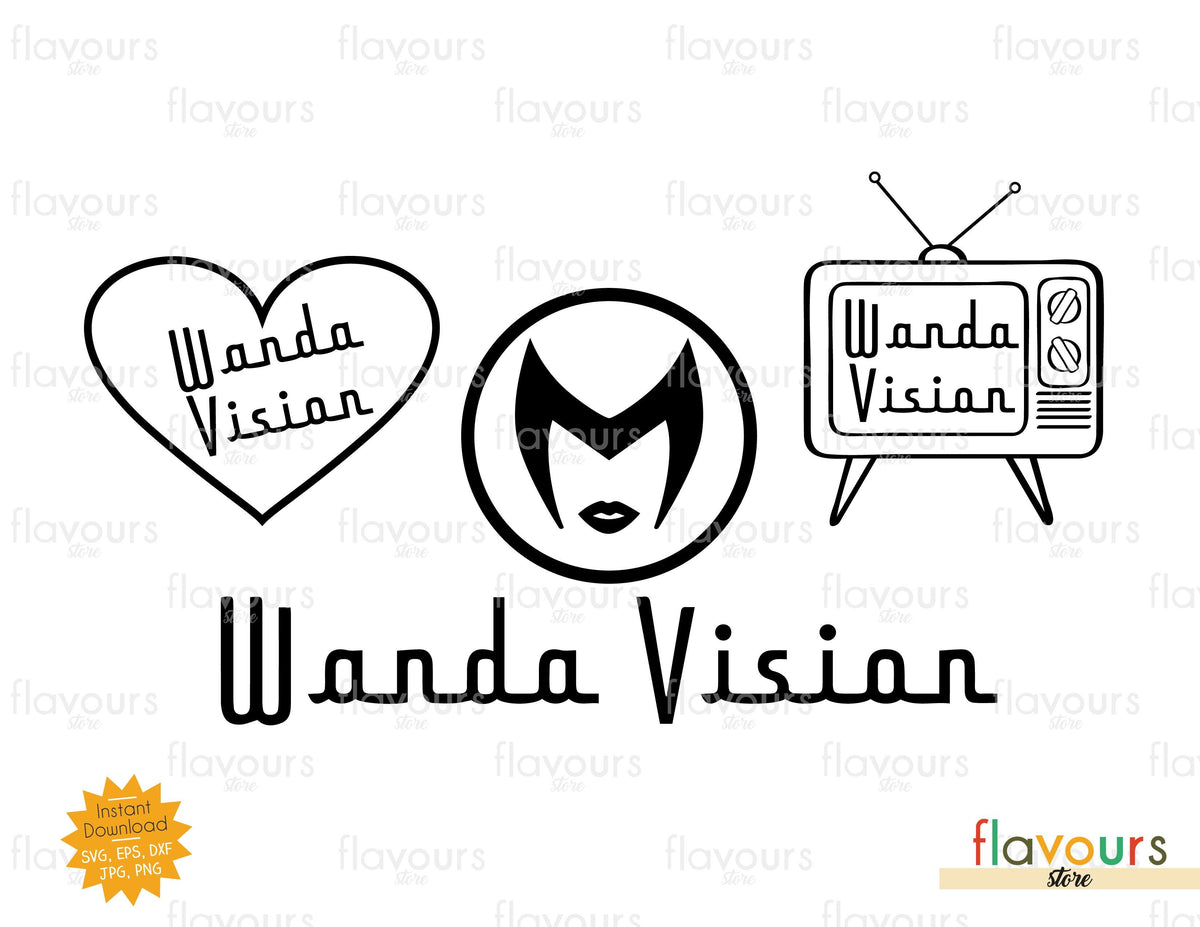 Wandavision tv, heart - SVG Cut File – FlavoursStore
