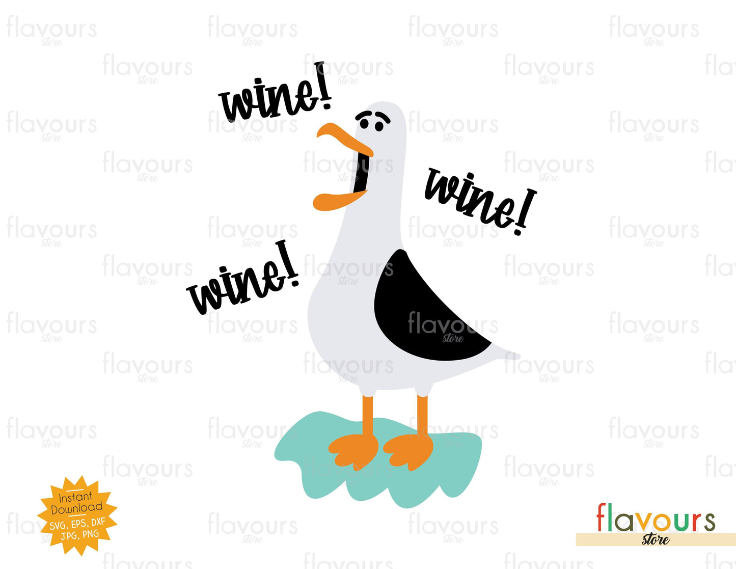 Wine, Wine, Wine, Seagull - SVG Cut File - FlavoursStore
