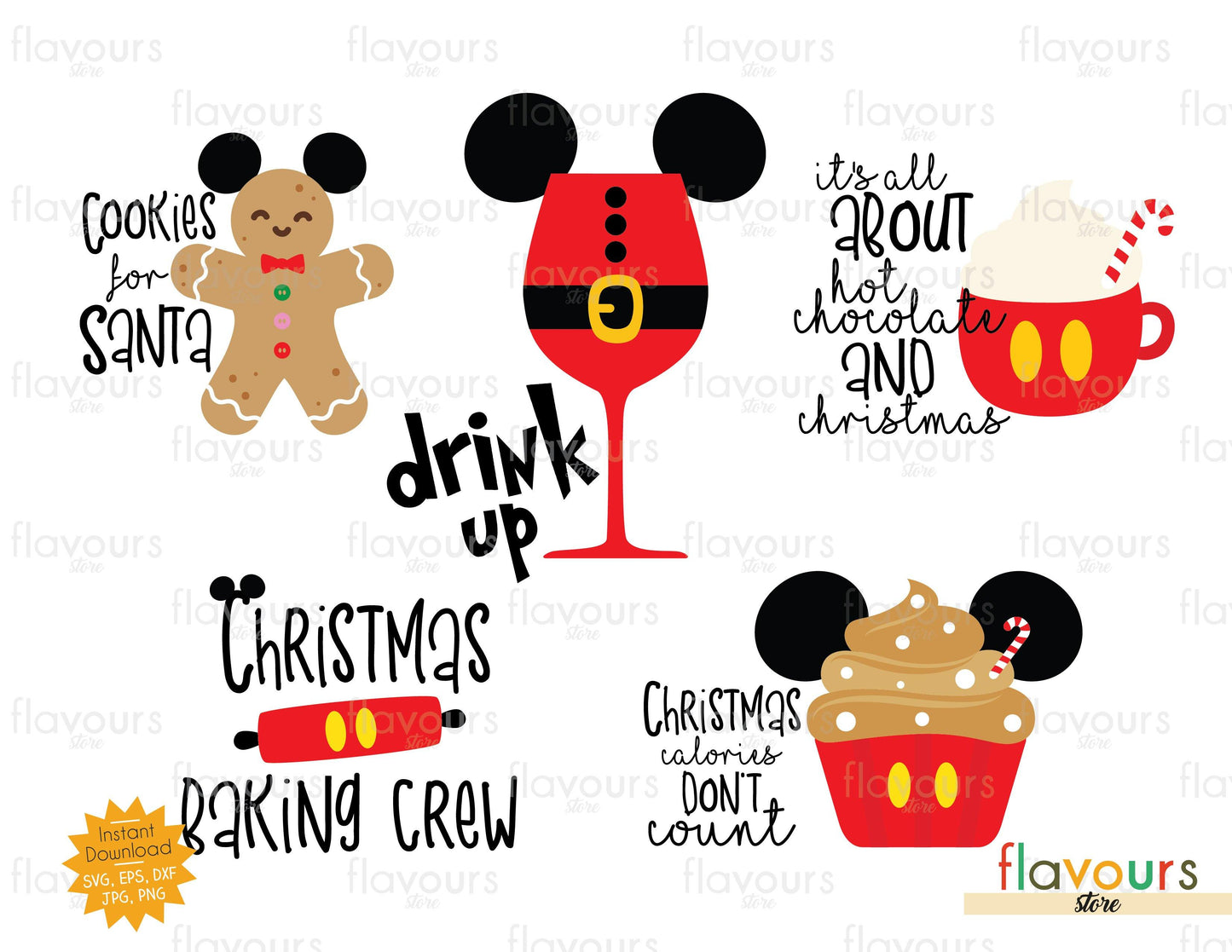 Christmas Baking And Drink Bundle - Disney Christmas - SVG Cut Files - FlavoursStore