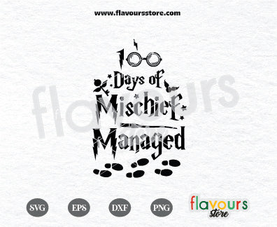 100 Days of Mischief Managed, Wizard School Svg, Teacher Svg, Magic Svg, Svg for Cricut