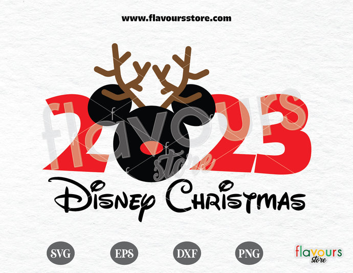 2023 Mouse Ears Reindeer SVG