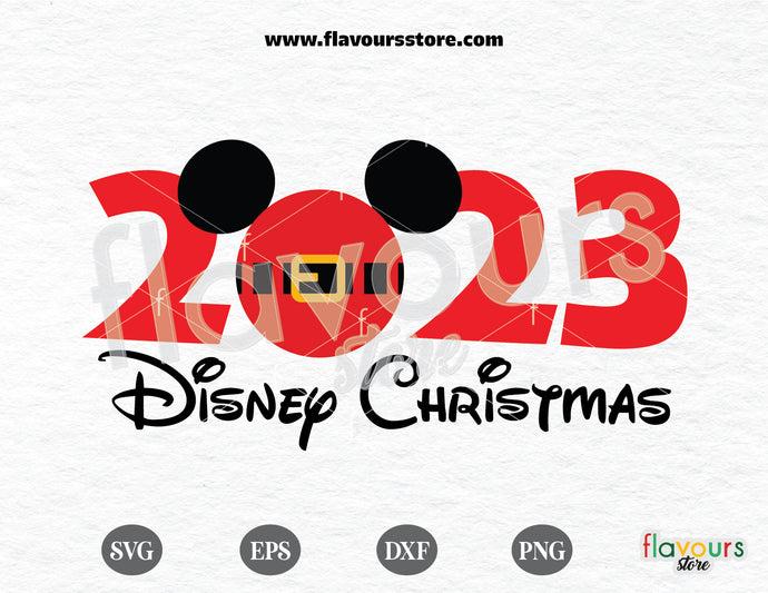 2023 Disney Christmas svg, Mickey Santa Ears SVG Cut File
