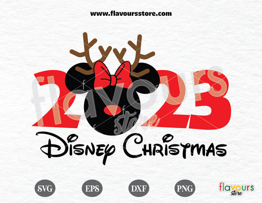 Minnie Reindeer Christmas Svg