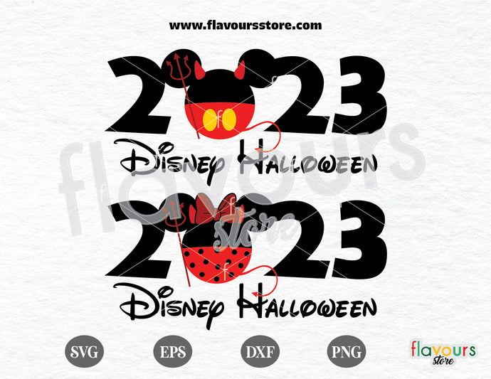 2023 Disney Halloween Mickey Devil SVG Cut File, PNG