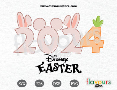 2024 Disney Easter, Bunny Ears Mickey Carrot SVG Cut File