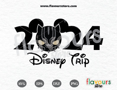 2024 Disney Trip SVG, Black Panther Mickey Ears SVG Cut File