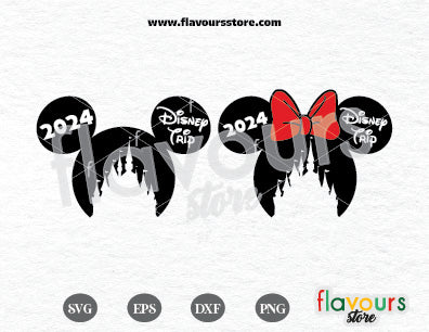 2024 Disney Trip SVG, Mouse Head SVG Cut Files