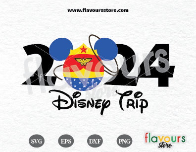 2024 Disney Trip, Wonder Woman Ears SVG Cut File