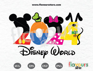 2024 Disney World, Mickey Minnie Pluto Goofy SVG Cut File