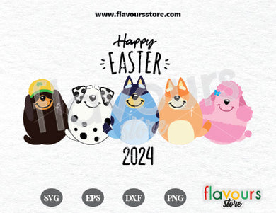Happy Easter, Bluey Inspired SVG Cut Files