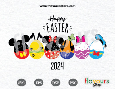 Happy Easter Mickey Friends Easter Eggs SVG Cut File