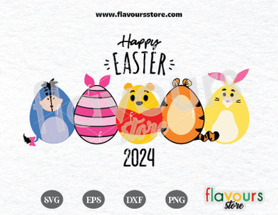Happy Easter, Winnie The Pooh Easter Eggs SVG Cut File