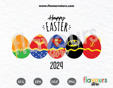 Happy Easter Superheroe Eggs SVG Cut File