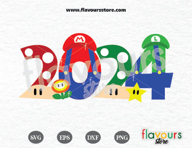2024 Mario Bros Numbers SVG Cut File