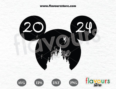 Mickey Ears Disney Castle 2024 SVG Cut Files