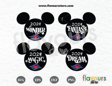 2024 Mickey Ears Magic Dream Fantasy Wonder SVG Cut Files