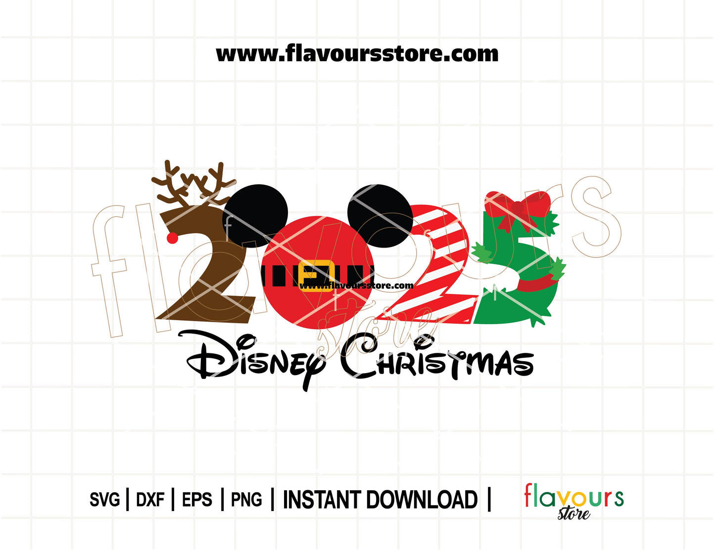 Festive Mickey ears wearing a Santa hat, Christmas-themed SVG for Cricut and Silhouette crafts, perfect for holiday shirts and Disney projects.