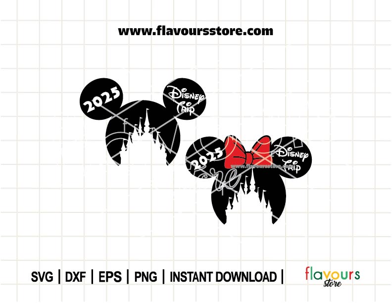 2025 Disney Trip SVG, Mouse Head SVG Cut Files