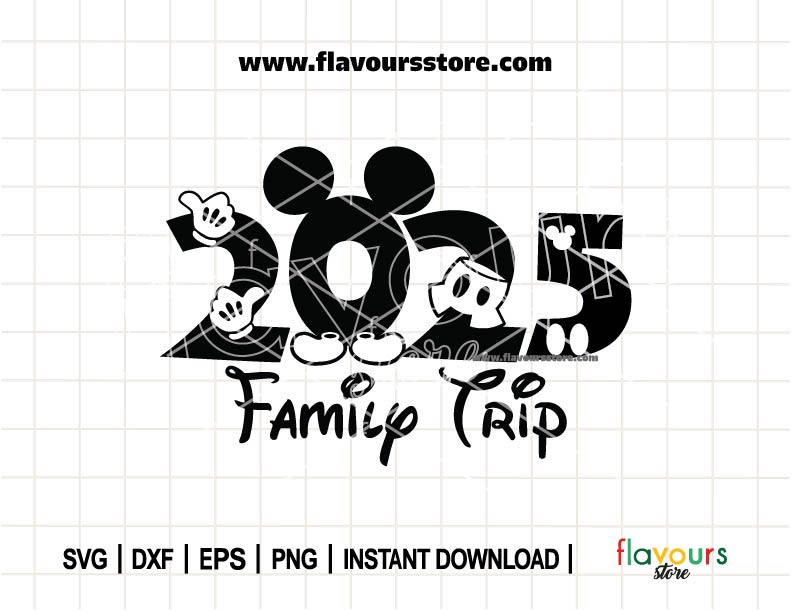 2025 Family Trip, Mickey Pants, Gloves and Shoes SVG Cut File