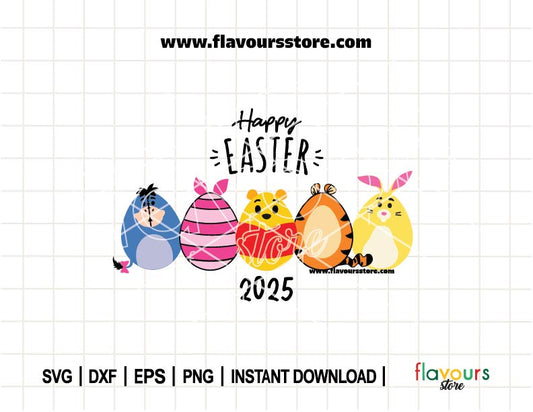 Happy Easter, Winnie The Pooh Easter Eggs SVG Cut File