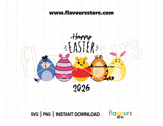 Winnie the Pooh Easter Eggs SVG and PNG for Cricut & Silhouette Disney Easter 2026 crafts