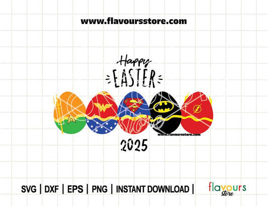 Happy Easter, Superheroes Eggs SVG Cut File