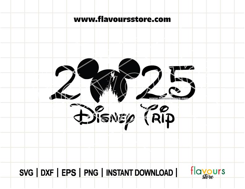 2025 Disney Trip, Mickey Disney Castle Ears SVG Cut File