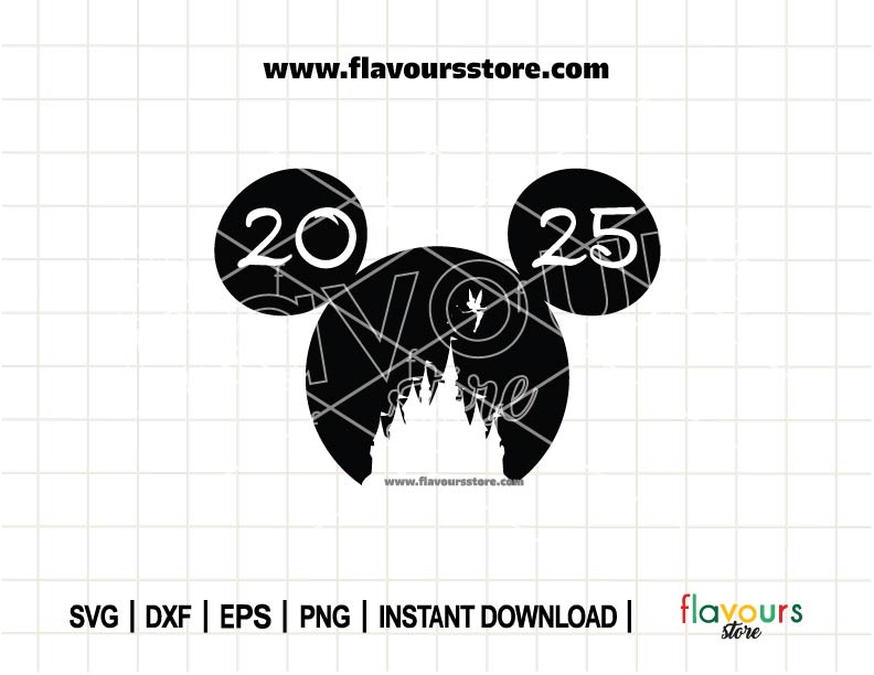 Mickey Ears Disney Castle 2025 SVG Cut Files