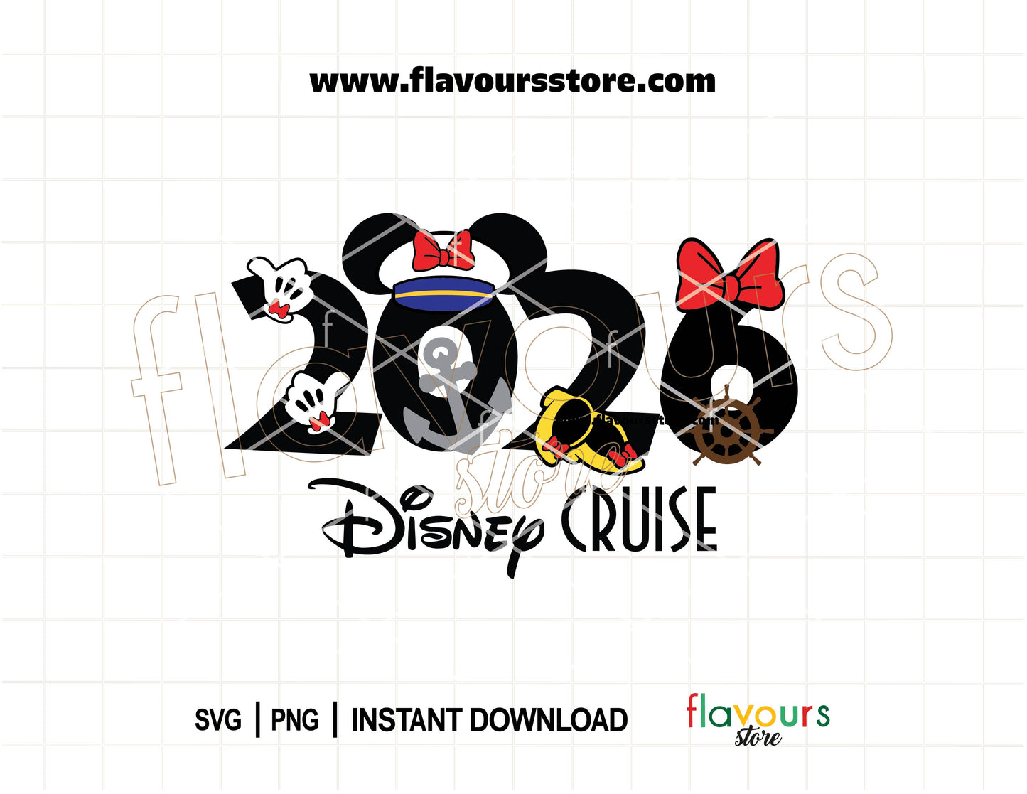 2026 Minnie Captain Ears Disney Cruise SVG for matching shirts and stateroom door magnets Cricut and Silhouette cut file