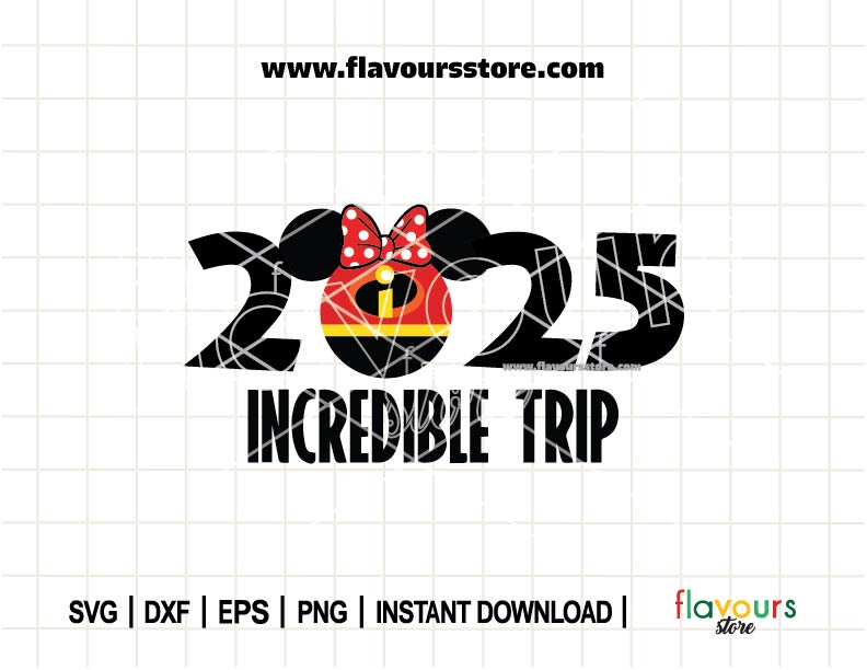 2025 Incredible Trip Minnie Ears SVG Cut File | Magical Disney Trip