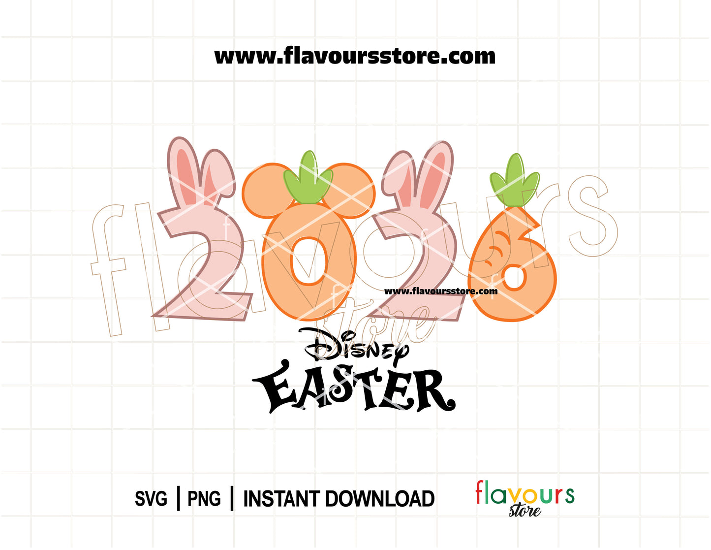 Disney Easter 2026 Bunny Ears Mickey with carrot SVG for Cricut family trip 