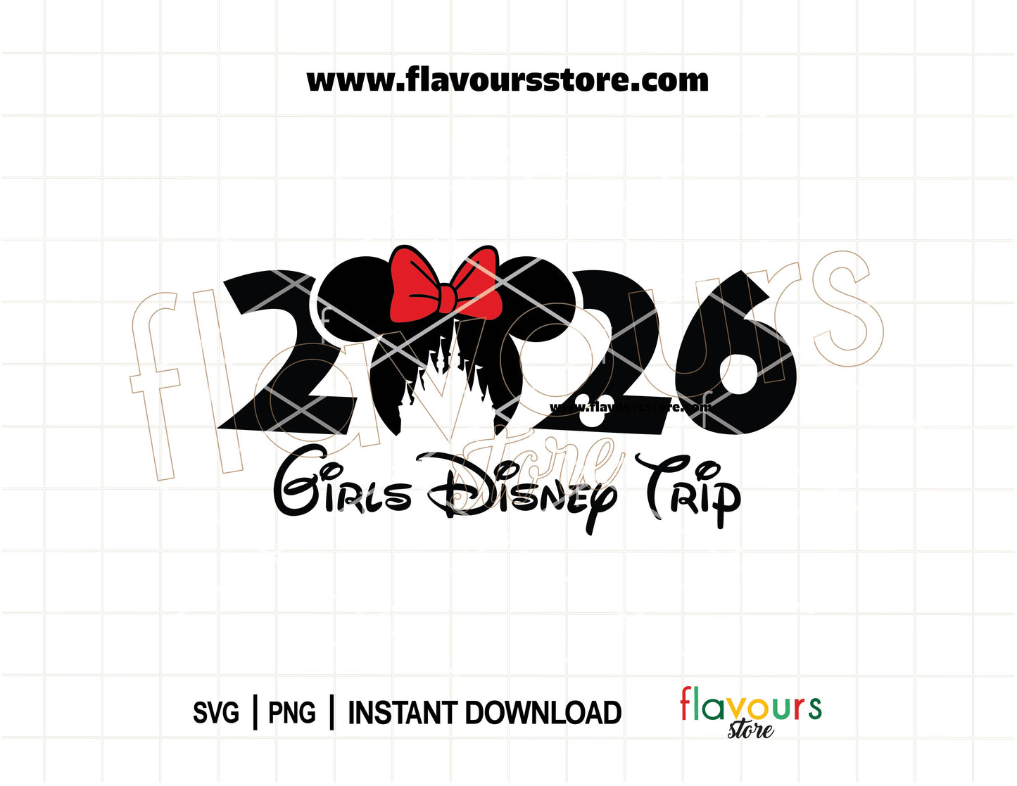 Minnie Ears inspired Disney Girls Trip 2026 SVG PNG for matching Cricut vacation shirts