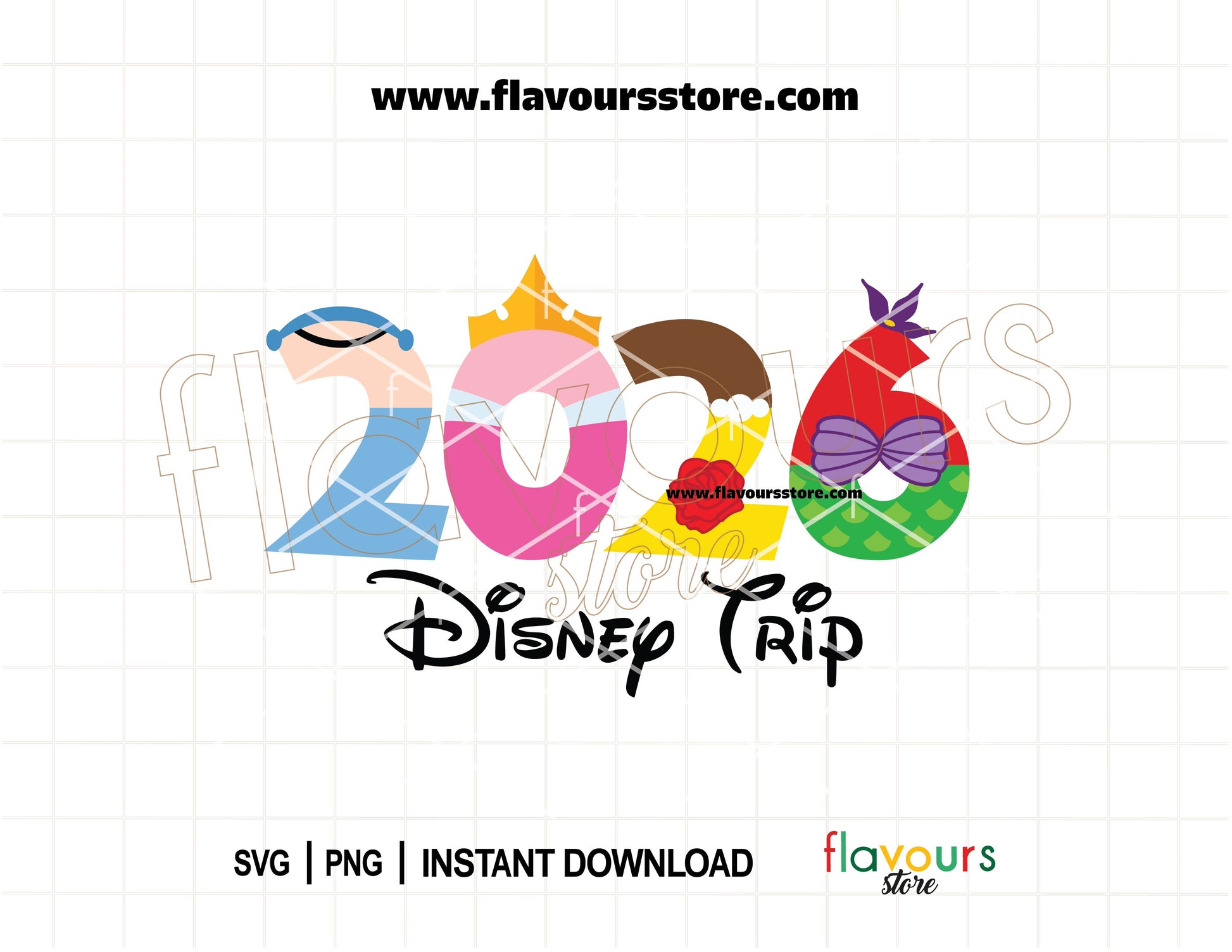 2026 Disney Princess Trip SVG for matching family vacation shirts and girls’ trip outfits Cricut design