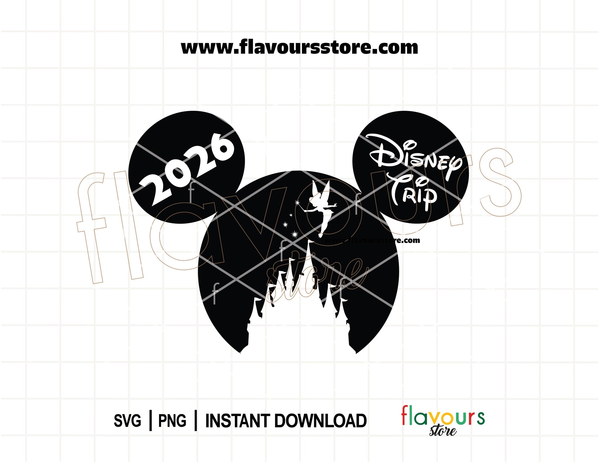 2026 Disney Trip Mickey Mouse Ears Castle SVG files for Cricut family vacation matching shirts