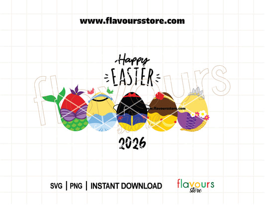 Princess inspired Easter eggs SVG for Cricut with cute spring designs for kids shirts and crafts