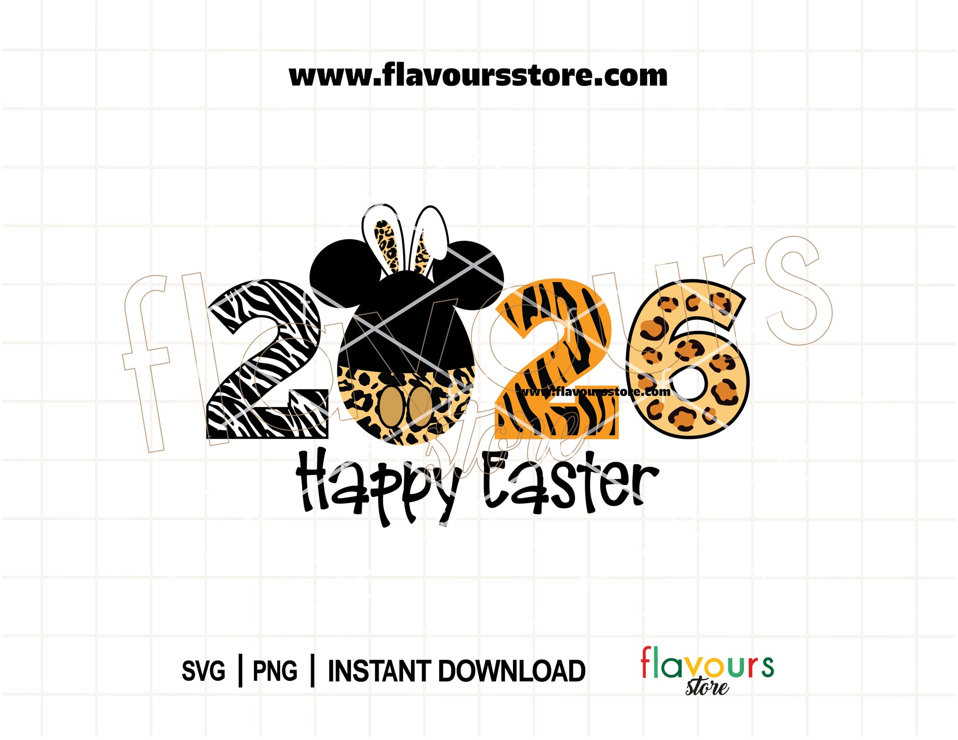 Mickey bunny ears Animal Kingdom Easter 2026 SVG and PNG for Cricut family and spring crafts