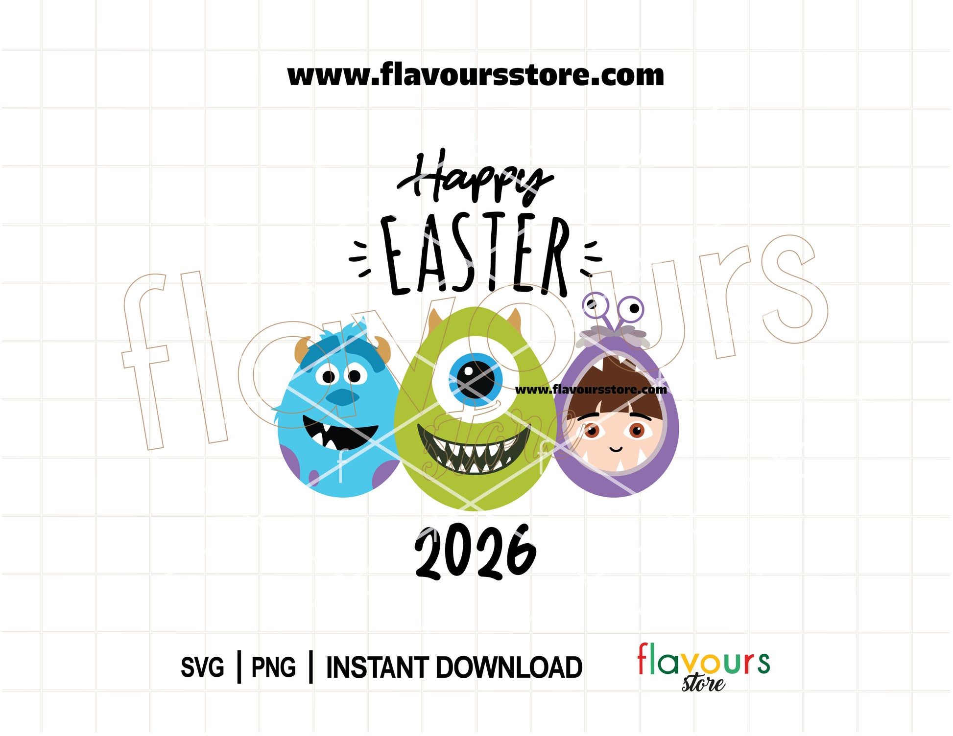 Monsters Inc Easter Eggs SVG and PNG for Cricut & Silhouette Easter 2026 Disney crafts