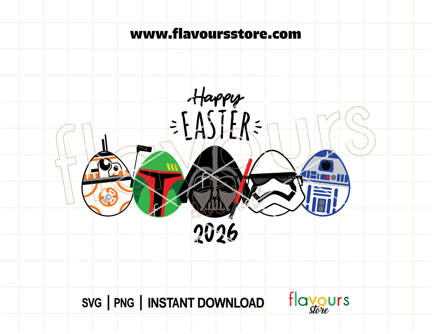 Star Wars Easter Eggs SVG and PNG for Cricut & Silhouette Happy Easter 2026 geek fandom craft design