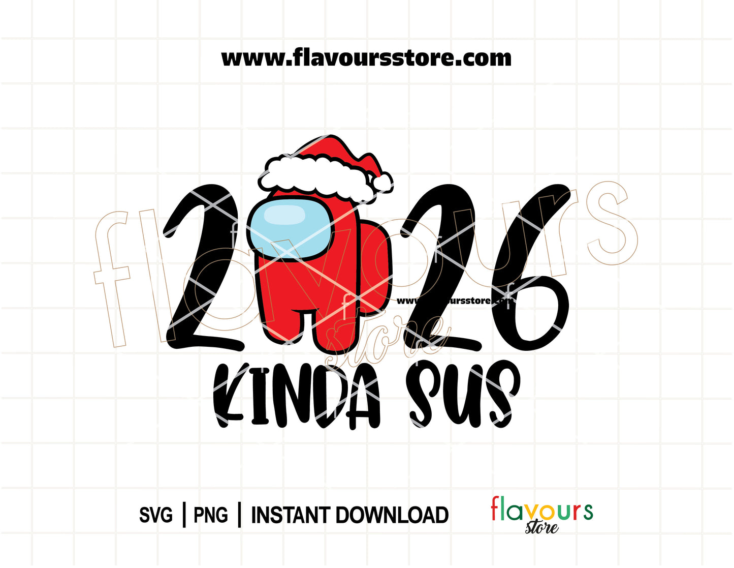 Funny Kinda Sus Christmas PNG for gamer holiday shirts and Cricut crafts