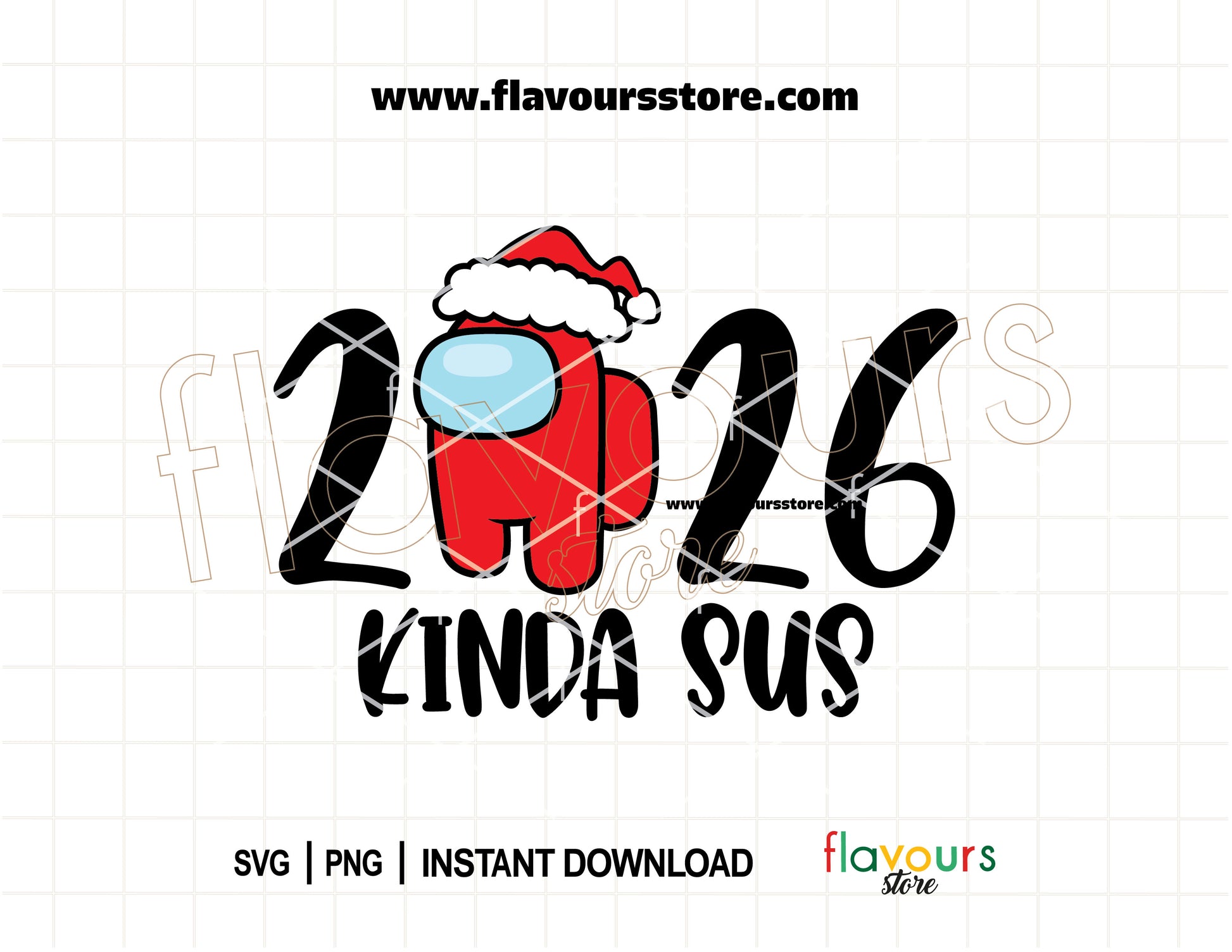 Funny Kinda Sus Christmas PNG for gamer holiday shirts and Cricut crafts