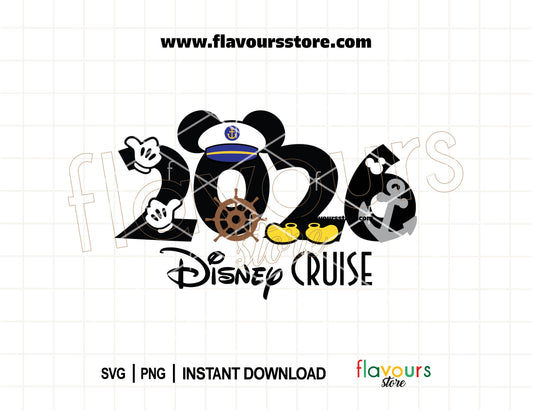 2026 Mickey Captain Ears Disney Cruise SVG for matching shirts and stateroom door magnets Cricut and Silhouette cut file