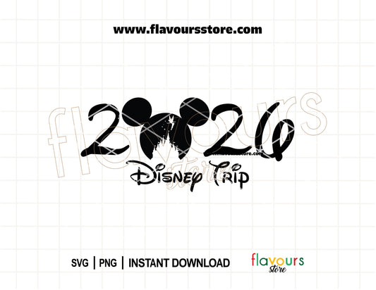 2026 Disney castle Mickey ears SVG for matching family vacation shirts and Cricut cutting machines