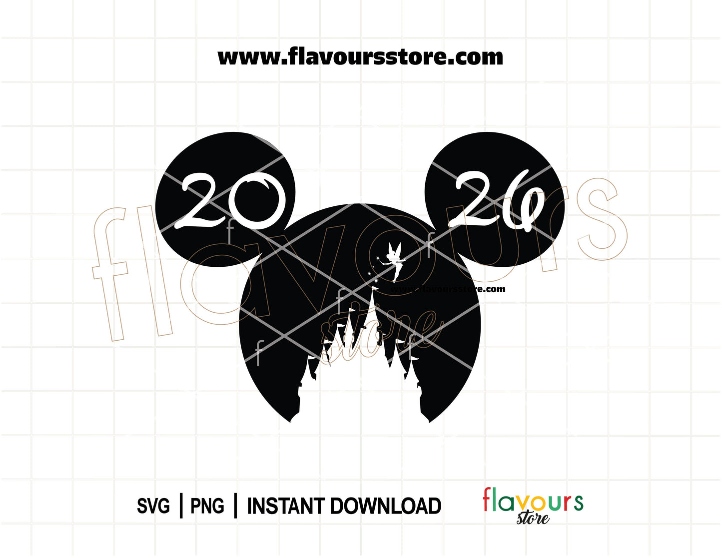 Disney castle Mickey ears 2026 SVG cut file for Cricut family vacation matching shirts