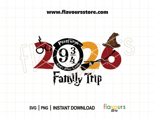 2026 Potter Family Trip SVG, Universal Studios Vacation Cut File for Cricut & Silhouette