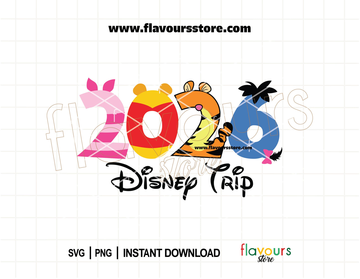 Winnie-inspired 2026 Disney trip SVG for matching family vacation shirts for Cricut and Silhouette